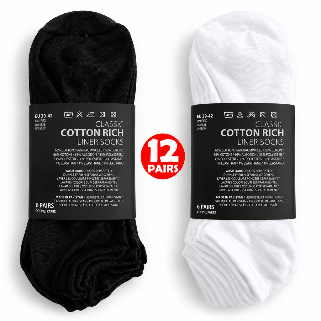 No Show Liner Socks for Men and Women – 12 Pairs of Lightweight Non-Slip Comfort - SIGMA FAUSTOSO UNIPESSOAL,LDA