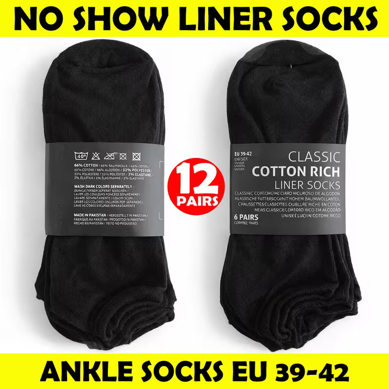 No Show Liner Socks for Men and Women – 12 Pairs of Lightweight Non-Slip Comfort - SIGMA FAUSTOSO UNIPESSOAL,LDA