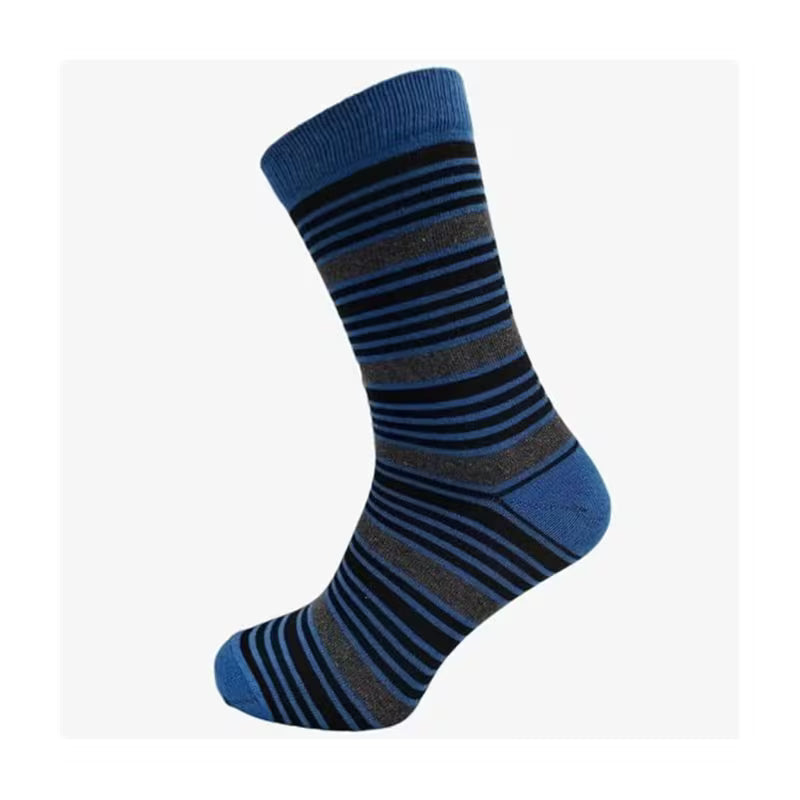Men's Dress Socks: 5 Pairs of Stylish Multi-Striped Crew Socks for Comfort and Versatility - SIGMA FAUSTOSO UNIPESSOAL,LDA