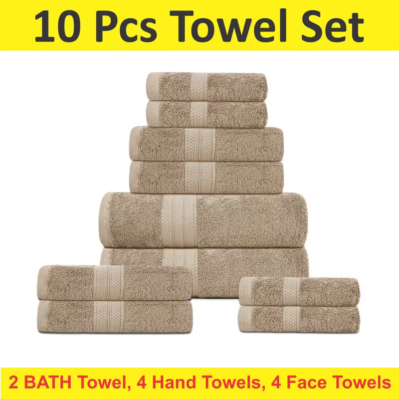 Experience Ultimate Comfort with Our Luxury Bath Towel Set - 10 Pieces of Super Absorbent Bliss - SIGMA FAUSTOSO UNIPESSOAL,LDA
