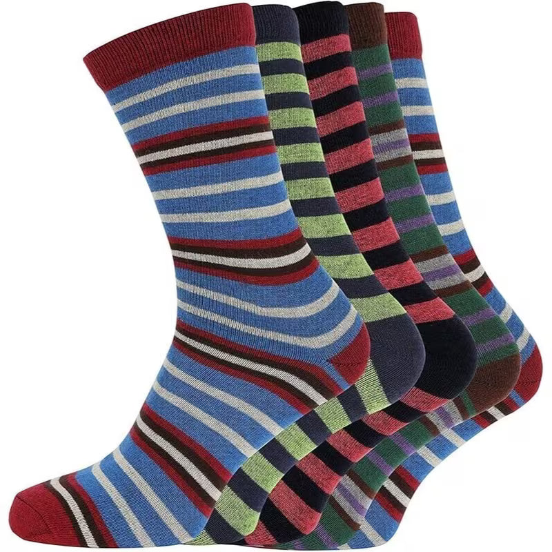 Men's Dress Socks: 5 Pairs of Stylish, Comfortable, and Versatile Cotton Socks - SIGMA FAUSTOSO UNIPESSOAL,LDA