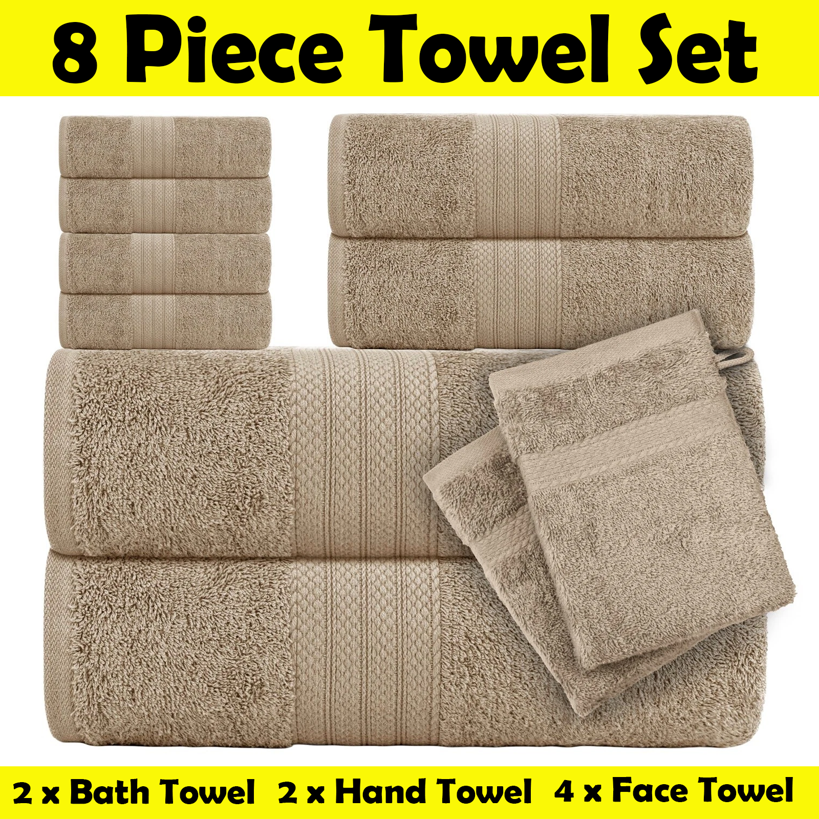 Luxury Towel Set: Wrap Yourself in Comfort with Our 8-Piece Collection - SIGMA FAUSTOSO UNIPESSOAL,LDA