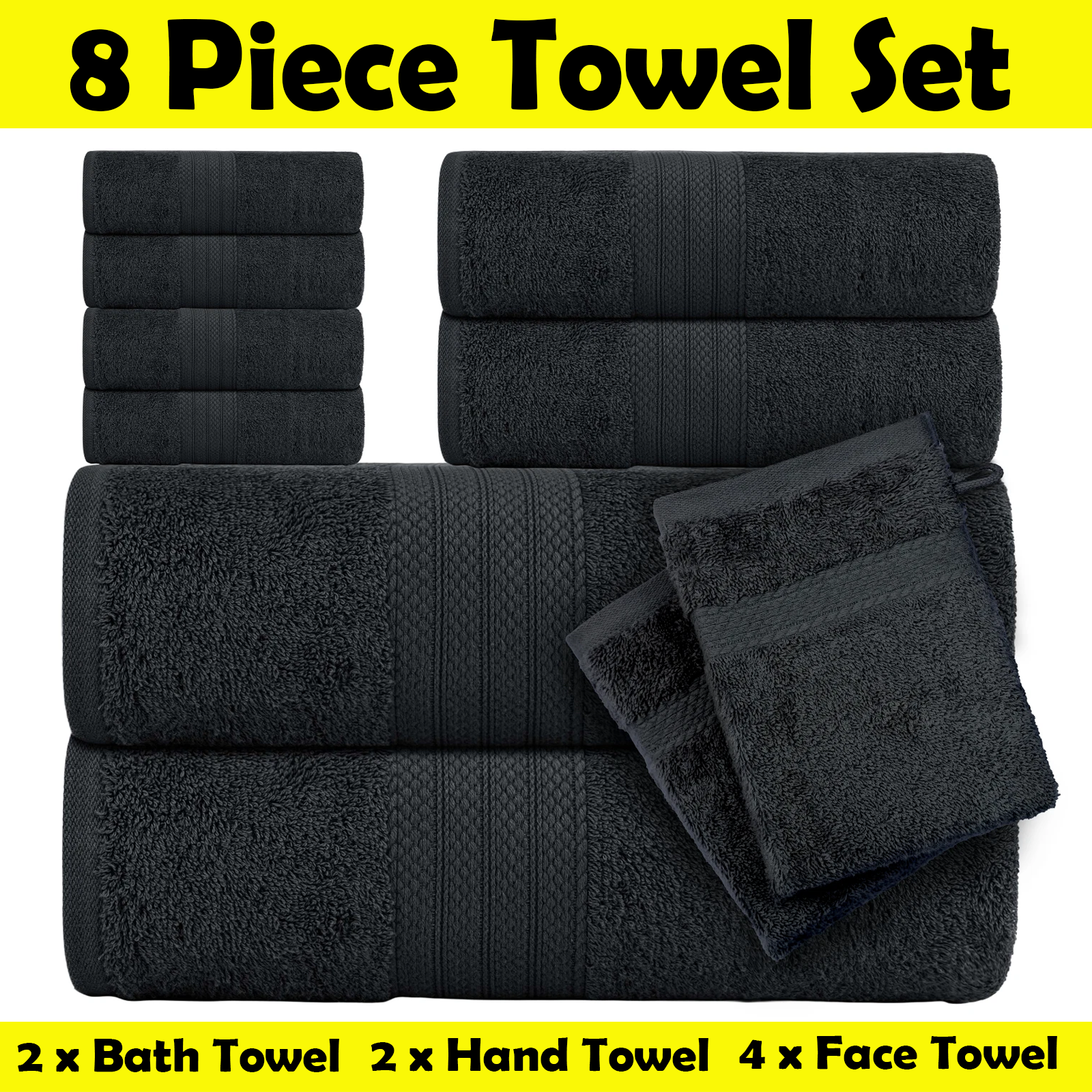 Luxury Towel Set: Wrap Yourself in Comfort with Our 8-Piece Collection