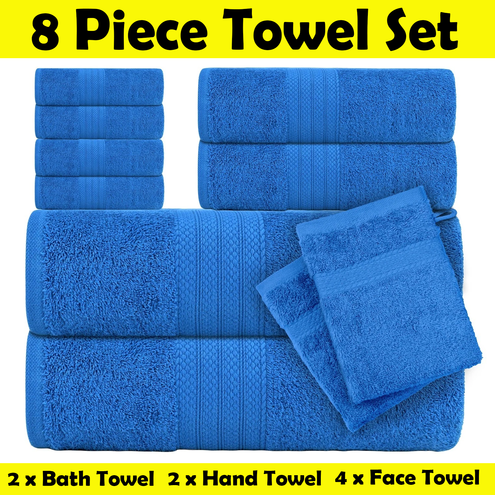 Luxury Towel Set: Wrap Yourself in Comfort with Our 8-Piece Collection - SIGMA FAUSTOSO UNIPESSOAL,LDA