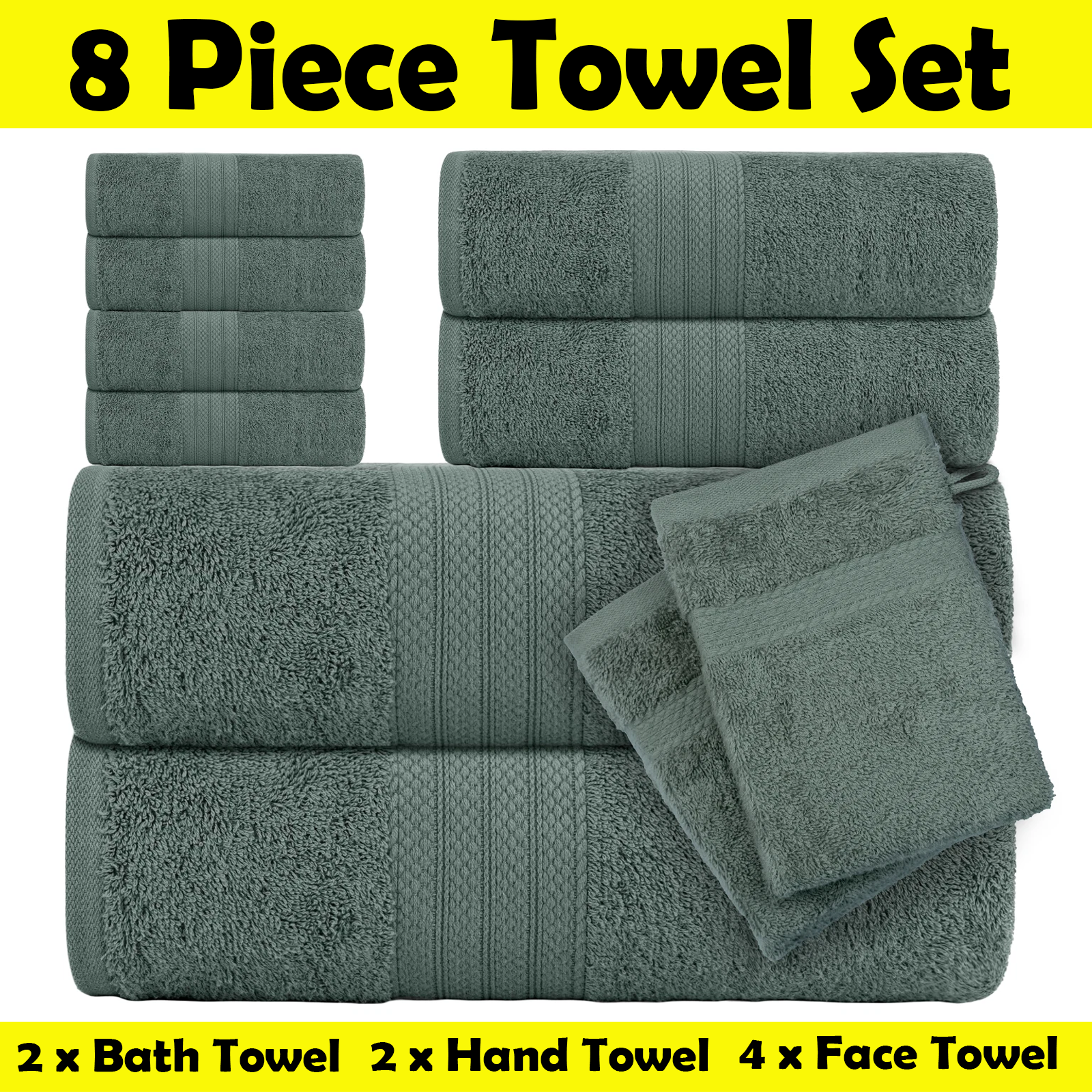 Luxury Towel Set: Wrap Yourself in Comfort with Our 8-Piece Collection - SIGMA FAUSTOSO UNIPESSOAL,LDA