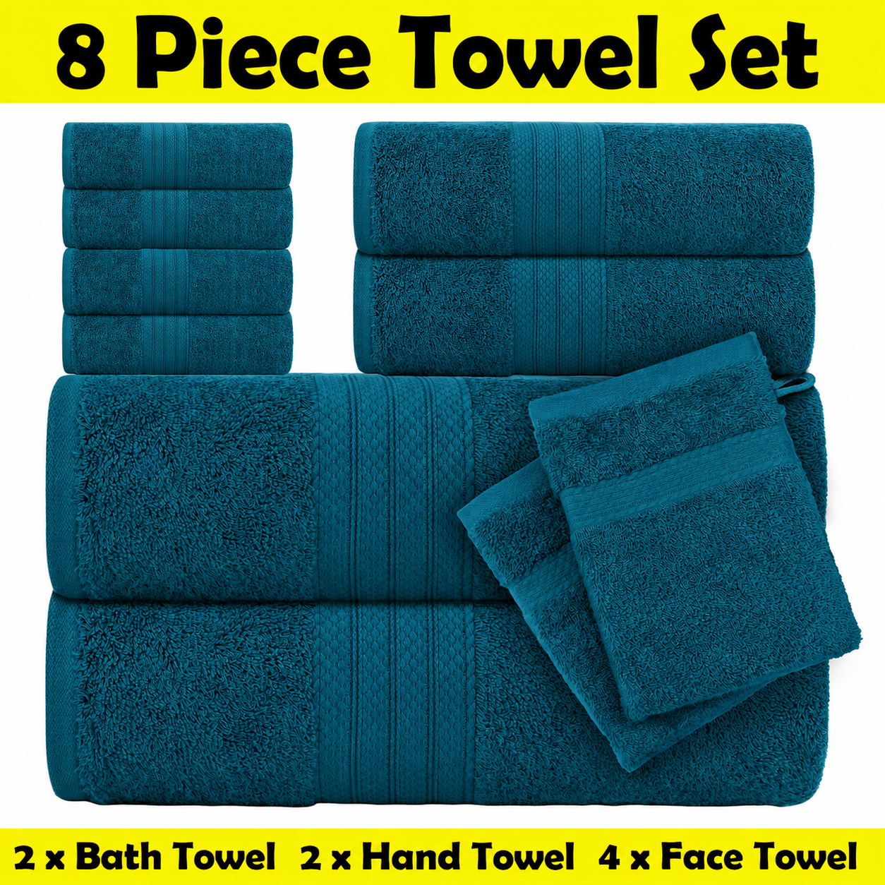 Luxury Towel Set: Wrap Yourself in Comfort with Our 8-Piece Collection - SIGMA FAUSTOSO UNIPESSOAL,LDA