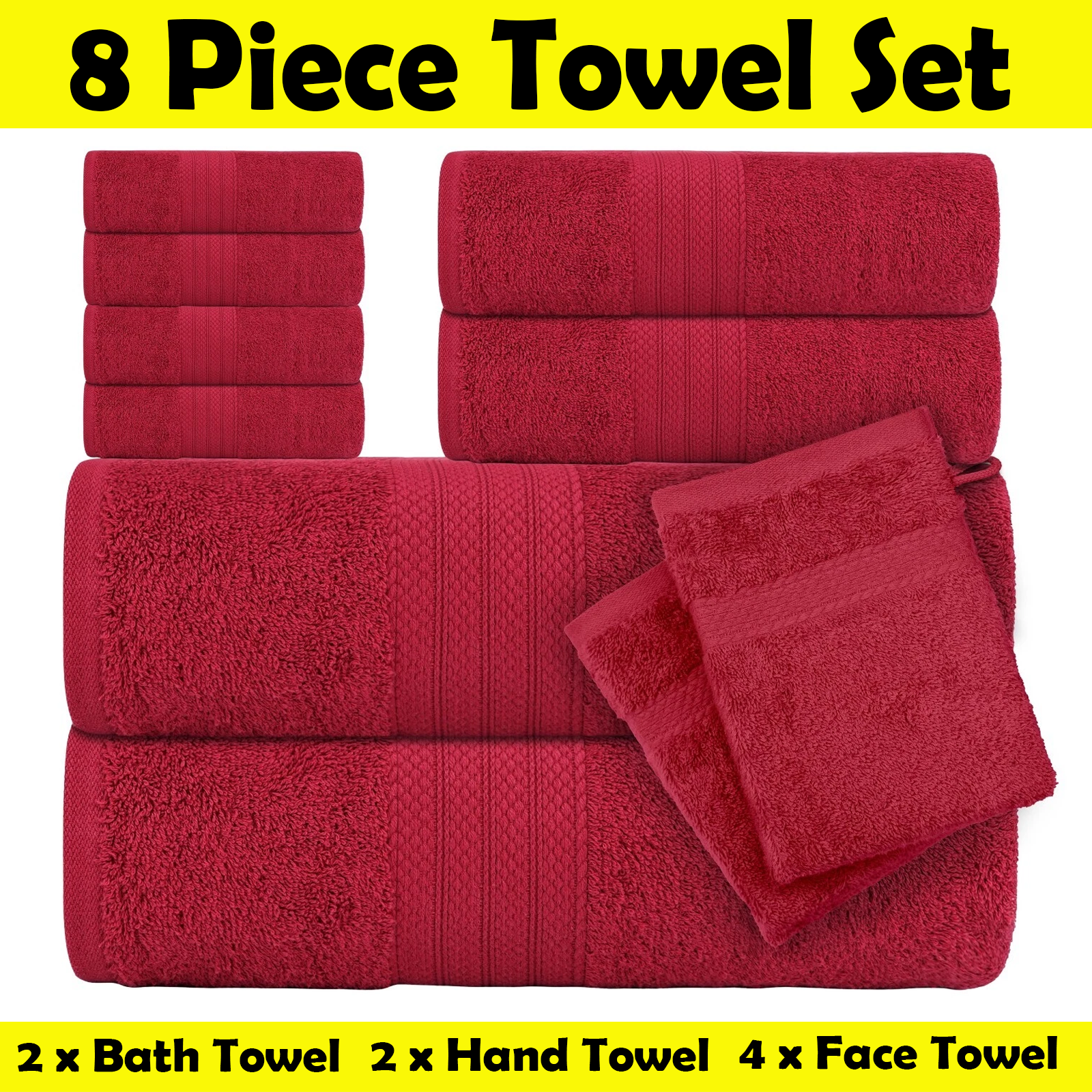 Luxury Towel Set: Wrap Yourself in Comfort with Our 8-Piece Collection - SIGMA FAUSTOSO UNIPESSOAL,LDA