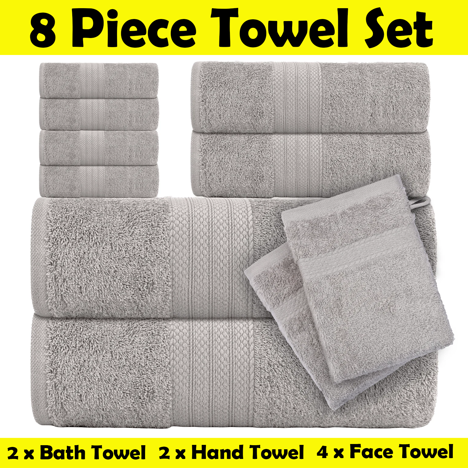 Luxury Towel Set: Wrap Yourself in Comfort with Our 8-Piece Collection - SIGMA FAUSTOSO UNIPESSOAL,LDA