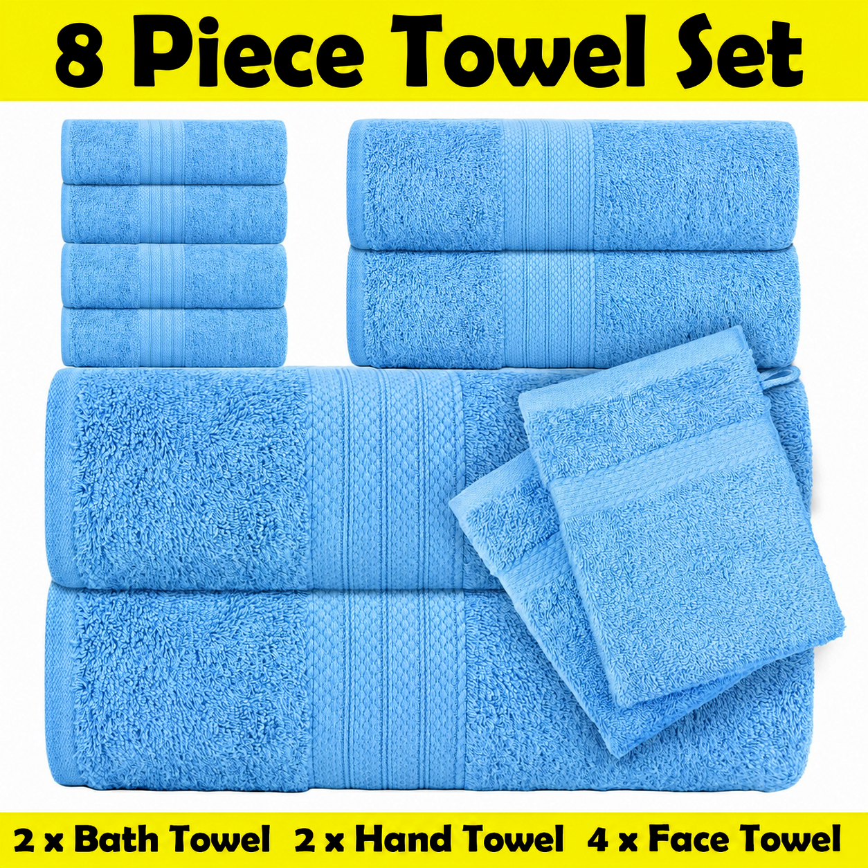 Luxury Towel Set: Wrap Yourself in Comfort with Our 8-Piece Collection - SIGMA FAUSTOSO UNIPESSOAL,LDA