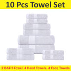 Experience Ultimate Comfort with Our Luxury Bath Towel Set - 10 Pieces of Super Absorbent Bliss - SIGMA FAUSTOSO UNIPESSOAL,LDA