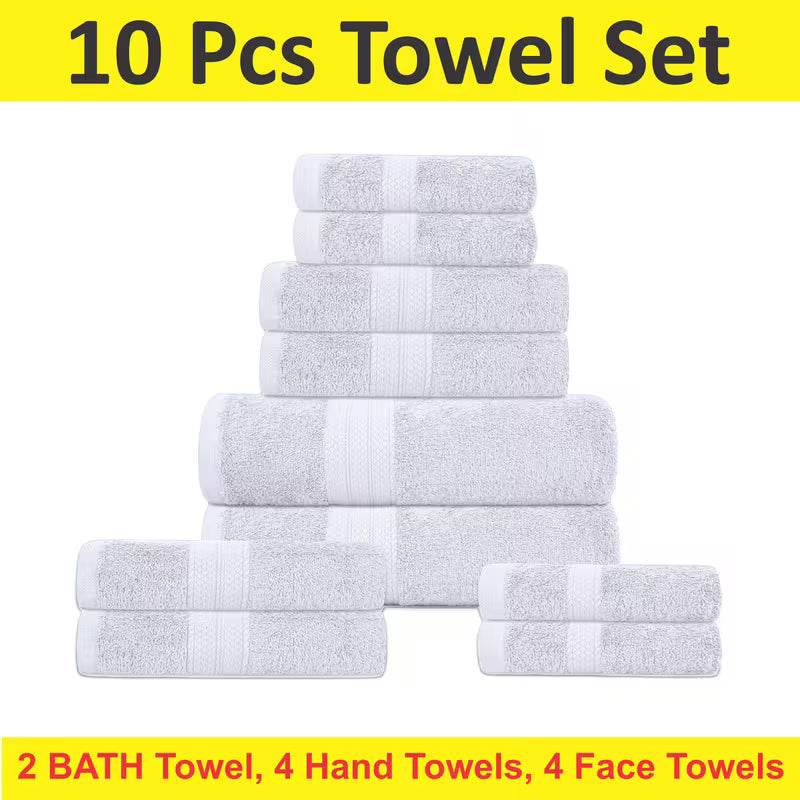 Experience Ultimate Comfort with Our Luxury Bath Towel Set - 10 Pieces of Super Absorbent Bliss - SIGMA FAUSTOSO UNIPESSOAL,LDA