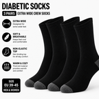 Diabetic Socks for Sensitive Feet - 3 Pairs of Cozy Non-Elastic Crew Socks for All-Day Comfort - SIGMA FAUSTOSO UNIPESSOAL,LDA
