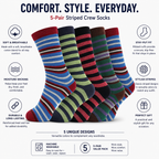 Men's Dress Socks: 5 Pairs of Stylish, Comfortable, and Versatile Cotton Socks - SIGMA FAUSTOSO UNIPESSOAL,LDA