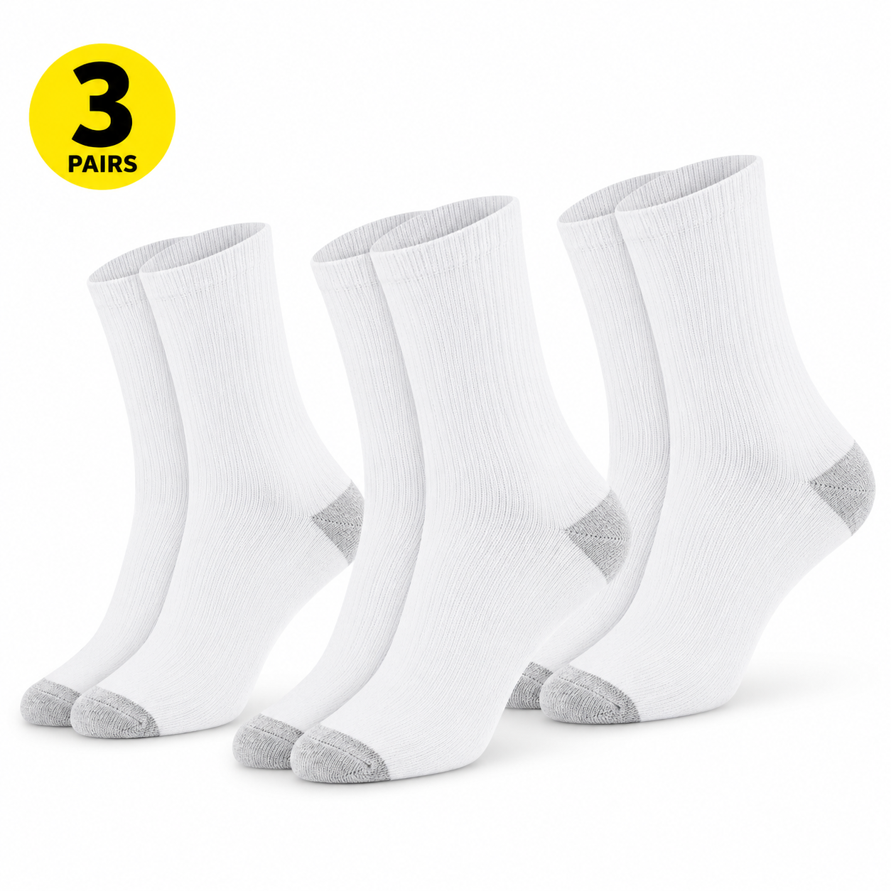 Diabetic Socks for Sensitive Feet - 3 Pairs of Cozy Non-Elastic Crew Socks for All-Day Comfort - SIGMA FAUSTOSO UNIPESSOAL,LDA