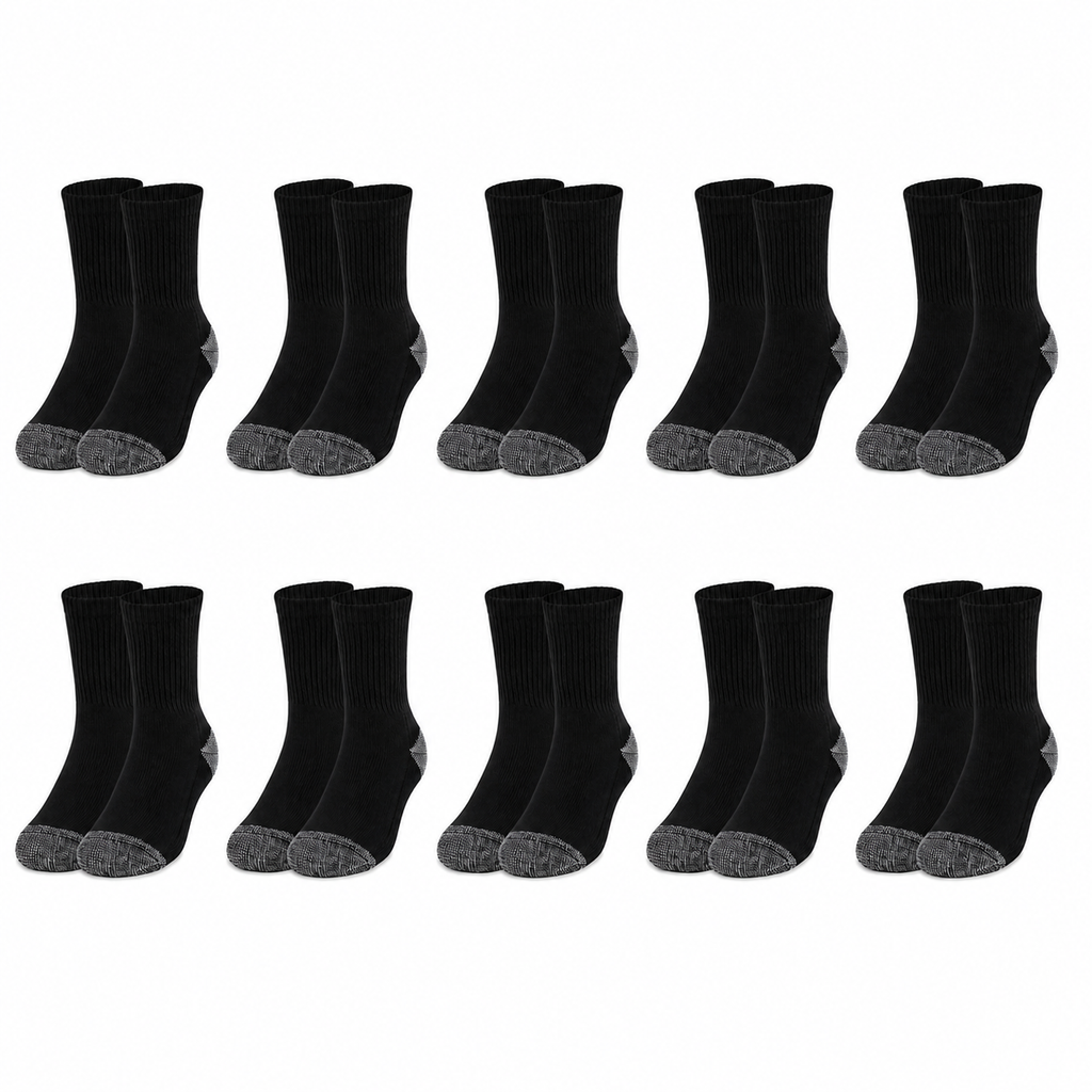 Elevate Your Wardrobe with 10 Pairs of Men's Black & White Crew Socks – Style and Comfort for Every Occasion - SIGMA FAUSTOSO UNIPESSOAL,LDA