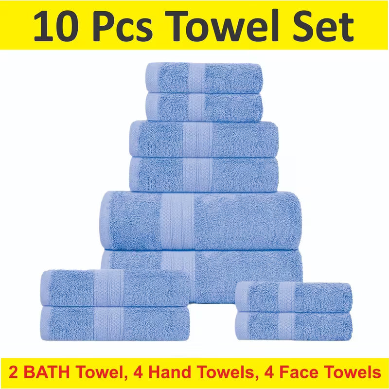 Experience Ultimate Comfort with Our Luxury Bath Towel Set - 10 Pieces of Super Absorbent Bliss - SIGMA FAUSTOSO UNIPESSOAL,LDA
