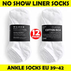 No Show Liner Socks for Men and Women – 12 Pairs of Lightweight Non-Slip Comfort - SIGMA FAUSTOSO UNIPESSOAL,LDA