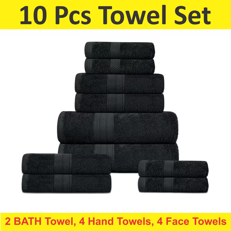 Experience Ultimate Comfort with Our Luxury Bath Towel Set - 10 Pieces of Super Absorbent Bliss - SIGMA FAUSTOSO UNIPESSOAL,LDA