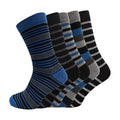 Men's Dress Socks: 5 Pairs of Stylish Multi-Striped Crew Socks for Comfort and Versatility - SIGMA FAUSTOSO UNIPESSOAL,LDA